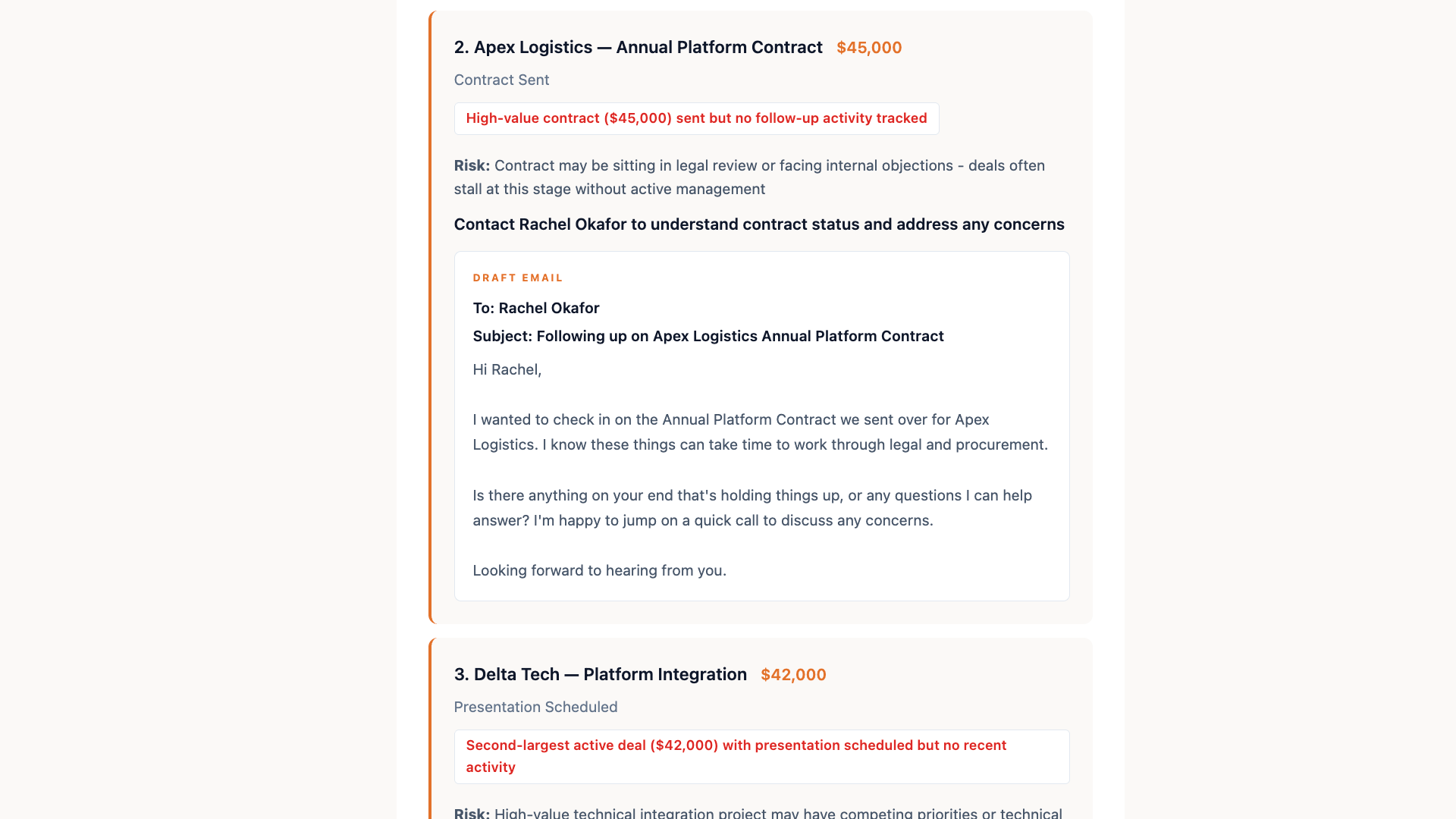 RevNudge AI-drafted follow-up email